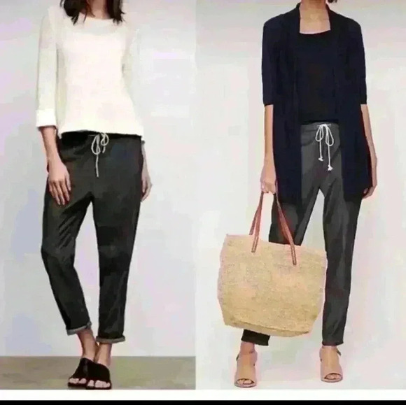 Eileen Fisher Womens Gray Tenecel Denim Look Drawstring Jogger Pant S - Picture 1 of 11